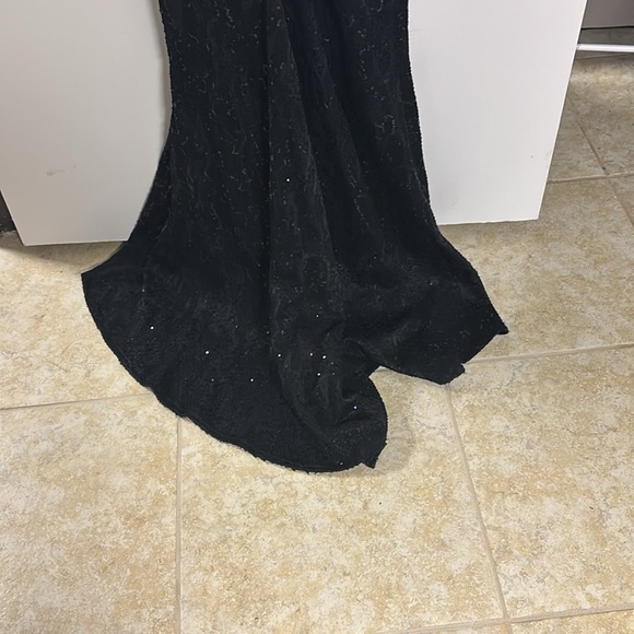 Talbot Runhof Sequin Modest Rushed Formal Maxi Dress - Picture 8 of 11